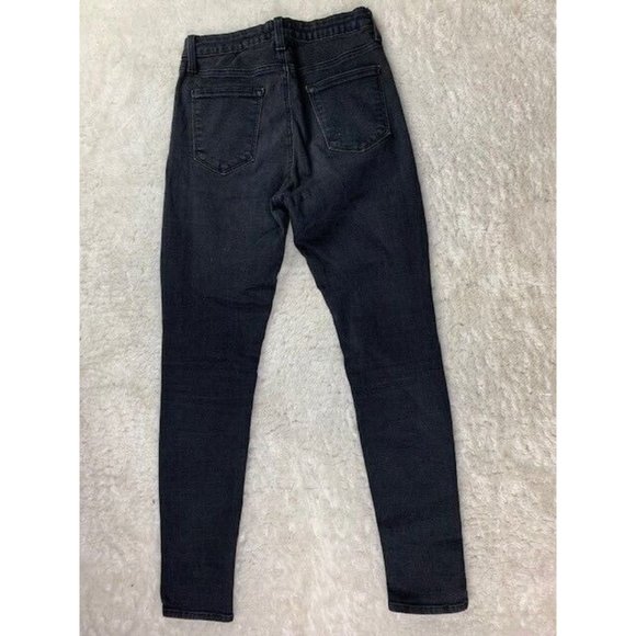 Just Black Size 28 Womens Jeans Stretch Black Skinny Distressed Mid Rise - Picture 4 of 4